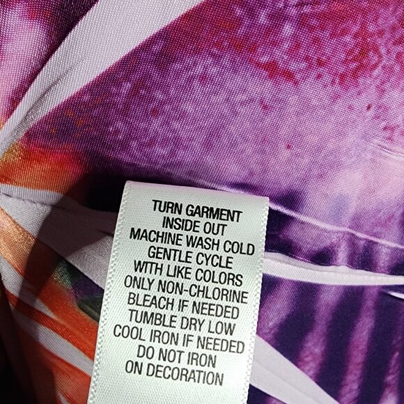 One World Dress Womens Size XL Purple Orange Floral Pullover Sublimation - Picture 8 of 8